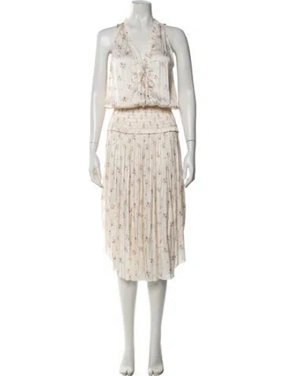Pre-owned Ulla Johnson Printed Long Dress In Neutral