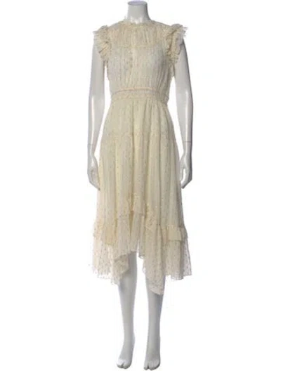 Pre-owned Ulla Johnson Printed Long Dress In Neutral