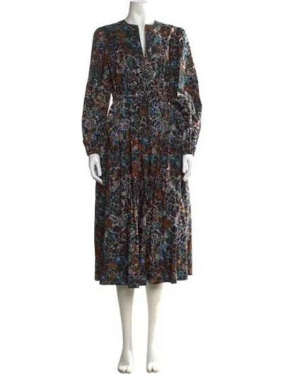 Pre-owned Ulla Johnson Printed Long Dress In Neutral