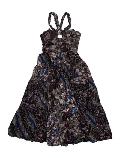 Pre-owned Ulla Johnson Printed Long Dress In Neutrals