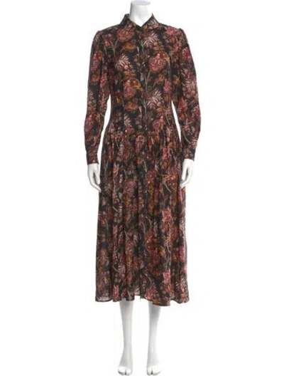 Pre-owned Ulla Johnson Printed Long Dress In Pink