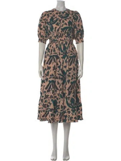 Pre-owned Ulla Johnson Printed Long Dress In Pink