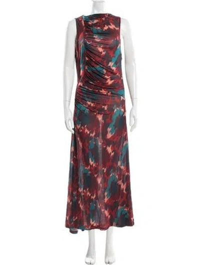 Pre-owned Ulla Johnson Printed Long Dress In Pink