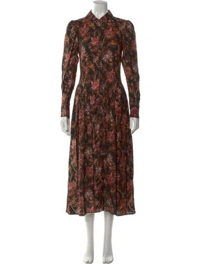 Pre-owned Ulla Johnson Printed Long Dress In Pink