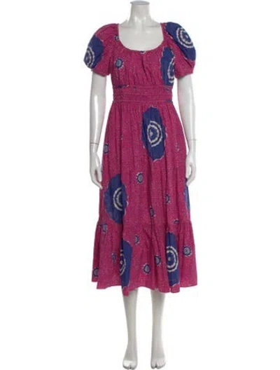 Pre-owned Ulla Johnson Printed Long Dress In Pink