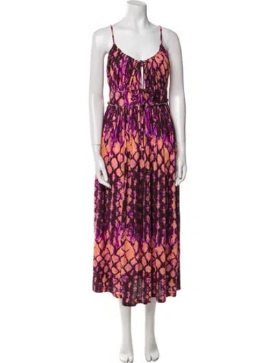 Pre-owned Ulla Johnson Printed Long Dress In Purple