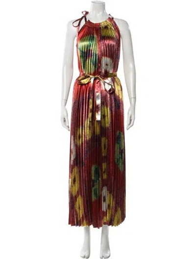 Pre-owned Ulla Johnson Printed Long Dress In Red