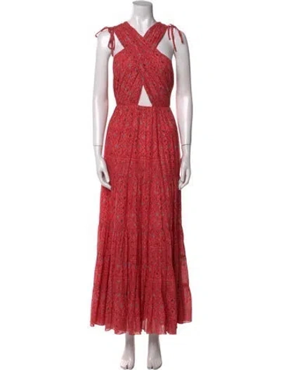 Pre-owned Ulla Johnson Printed Long Dress In Silver