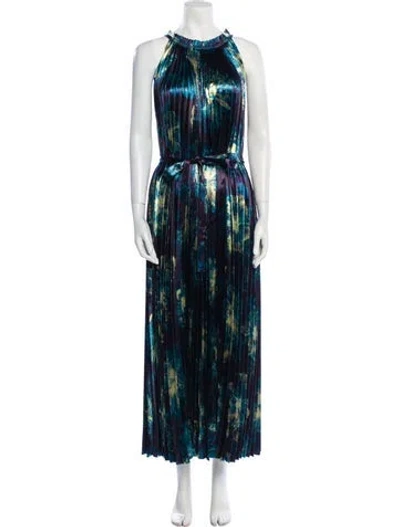 Pre-owned Ulla Johnson Printed Long Dress W/ Tags In Blue