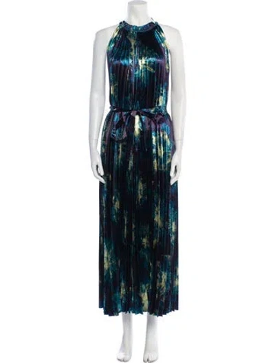 Pre-owned Ulla Johnson Printed Long Dress W/ Tags In Blue