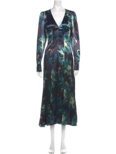 Pre-owned Ulla Johnson Printed Long Dress W/ Tags In Multi