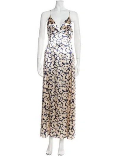 Pre-owned Ulla Johnson Printed Long Dress W/ Tags In Yellow