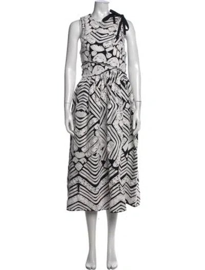 Pre-owned Ulla Johnson Printed Long Dress In White