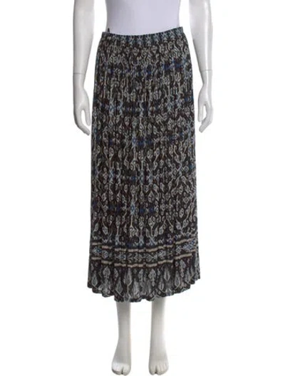 Pre-owned Ulla Johnson Printed Long Skirt In Black
