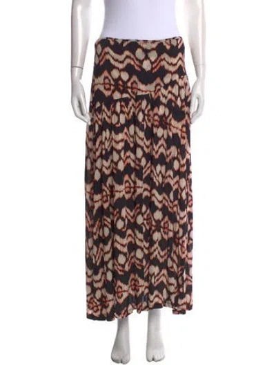 Pre-owned Ulla Johnson Printed Long Skirt In Black