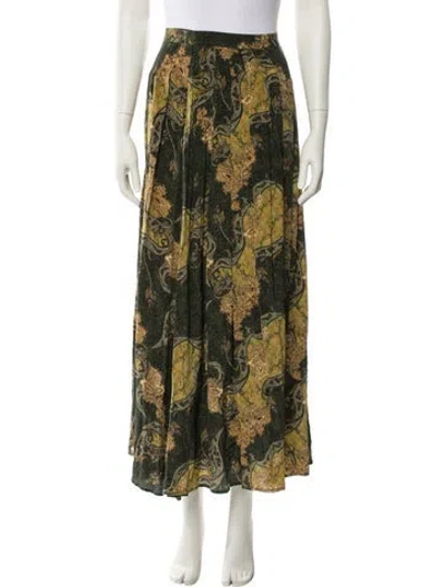 Pre-owned Ulla Johnson Printed Long Skirt In Green