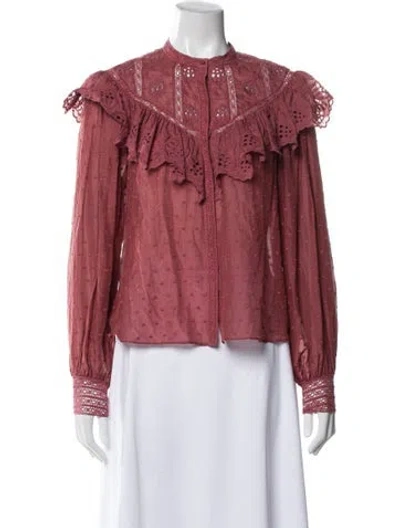 Pre-owned Ulla Johnson Printed Long Sleeve Blouse In Pink