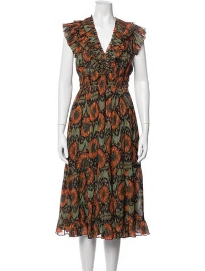 Pre-owned Ulla Johnson Printed Midi Length Dress