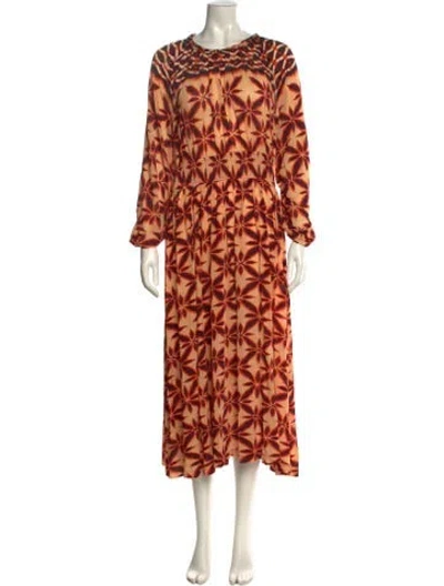 Pre-owned Ulla Johnson Printed Midi Length Dress In Black