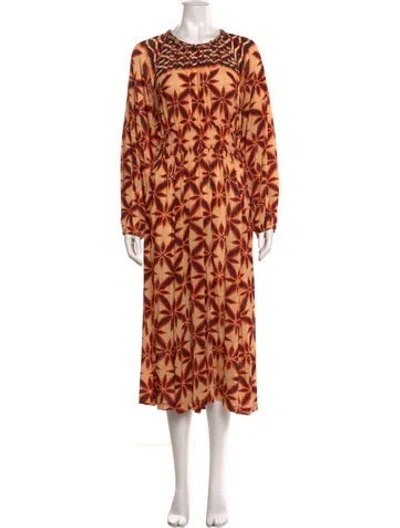 Pre-owned Ulla Johnson Printed Midi Length Dress In Black