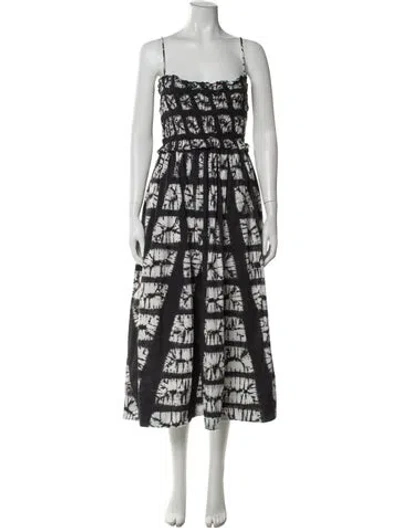 Pre-owned Ulla Johnson Printed Midi Length Dress In Black