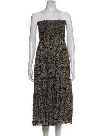 Pre-owned Ulla Johnson Printed Midi Length Dress In Black