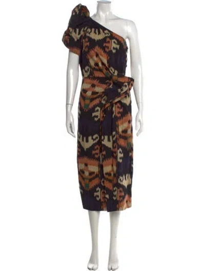 Pre-owned Ulla Johnson Printed Midi Length Dress In Black