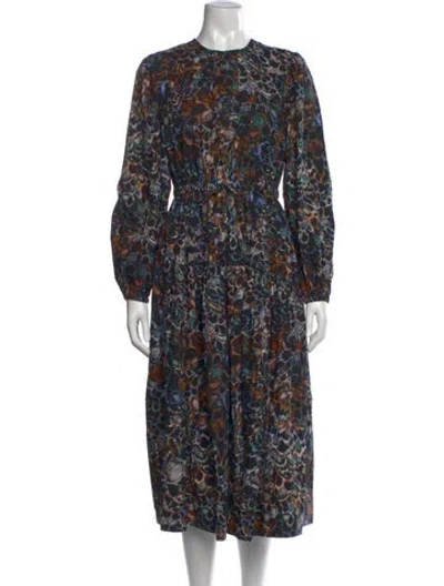 Pre-owned Ulla Johnson Printed Midi Length Dress In Black