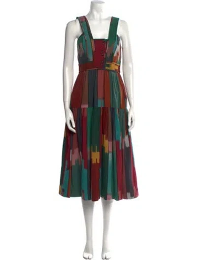 Pre-owned Ulla Johnson Printed Midi Length Dress In Blue