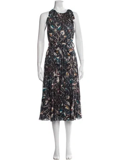 Pre-owned Ulla Johnson Printed Midi Length Dress In Blue