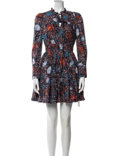 Pre-owned Ulla Johnson Printed Midi Length Dress In Blue