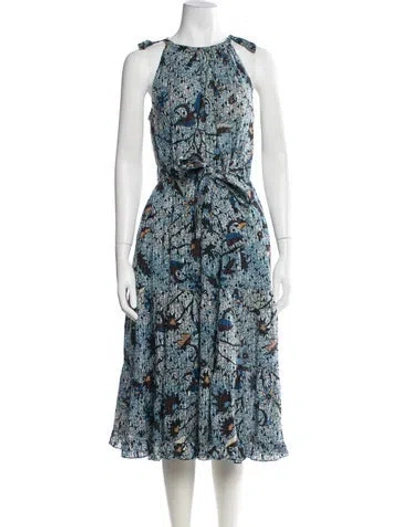 Pre-owned Ulla Johnson Printed Midi Length Dress In Blue