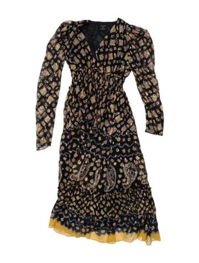 Pre-owned Ulla Johnson Printed Midi Length Dress In Multi