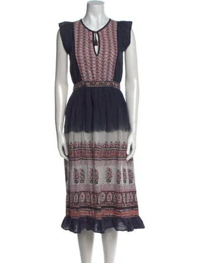 Pre-owned Ulla Johnson Printed Midi Length Dress In Multi