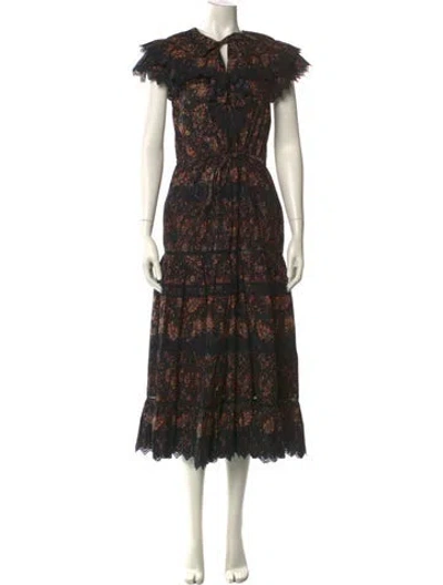 Pre-owned Ulla Johnson Printed Midi Length Dress In Multi