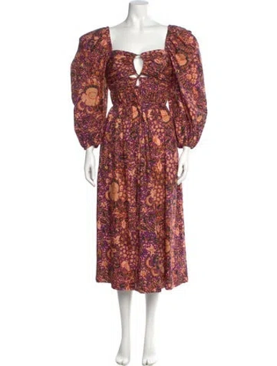 Pre-owned Ulla Johnson Printed Midi Length Dress In Multi
