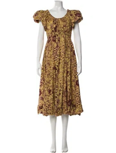 Pre-owned Ulla Johnson Printed Midi Length Dress In Multi