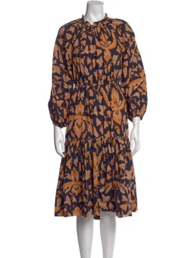 Pre-owned Ulla Johnson Printed Midi Length Dress In Multi