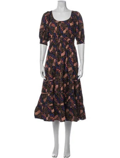 Pre-owned Ulla Johnson Printed Midi Length Dress In Multi