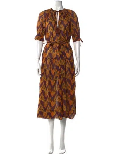 Pre-owned Ulla Johnson Printed Midi Length Dress In Multi