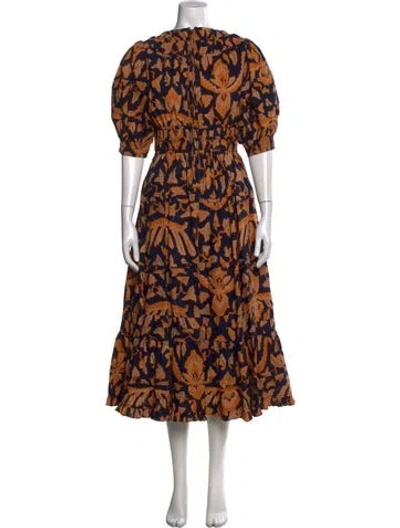 Pre-owned Ulla Johnson Printed Midi Length Dress In Multi