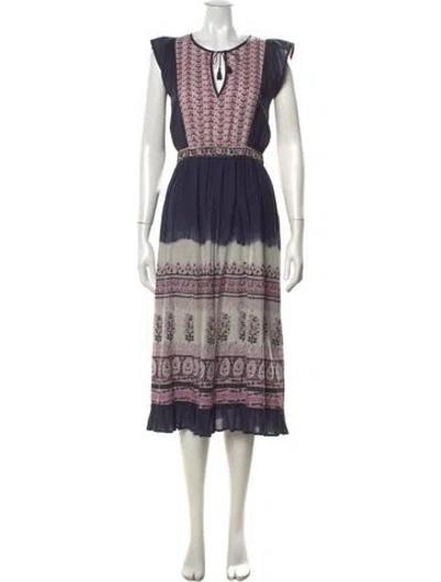 Pre-owned Ulla Johnson Printed Midi Length Dress In Multi