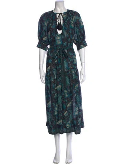 Pre-owned Ulla Johnson Printed Midi Length Dress In Multi