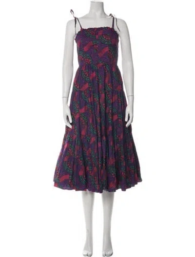 Pre-owned Ulla Johnson Printed Midi Length Dress In Multi