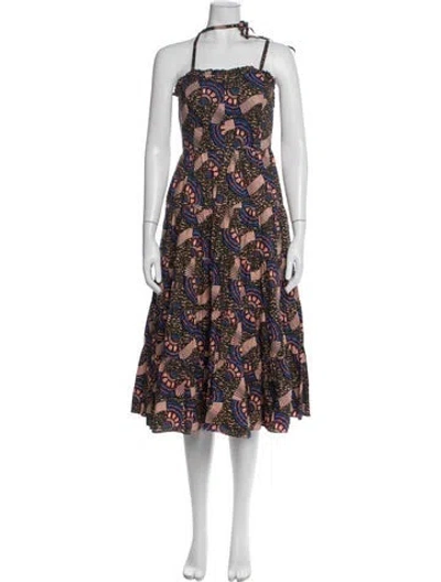 Pre-owned Ulla Johnson Printed Midi Length Dress In Multi