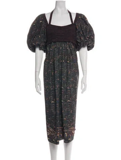 Pre-owned Ulla Johnson Printed Midi Length Dress In Multi