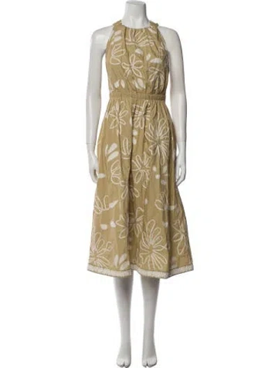 Pre-owned Ulla Johnson Printed Midi Length Dress In Neutral