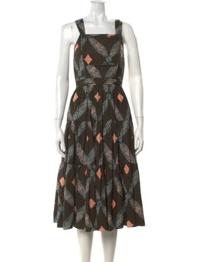 Pre-owned Ulla Johnson Printed Midi Length Dress In Neutral