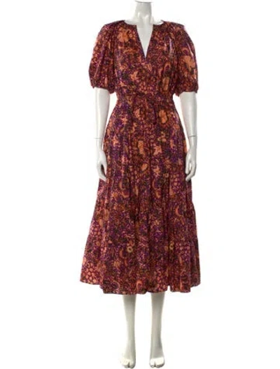 Pre-owned Ulla Johnson Printed Midi Length Dress In Neutral
