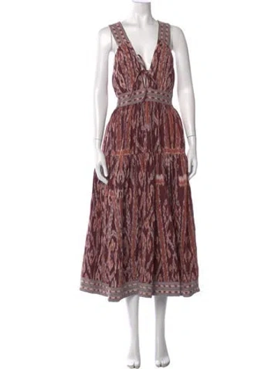 Pre-owned Ulla Johnson Printed Midi Length Dress In Neutral